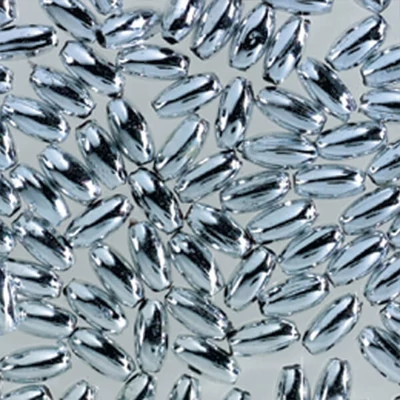 Koráliky ryža, 3x6 mm - strieborné