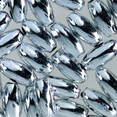 Koráliky ryža, 4x8 mm - strieborné, v krabičke