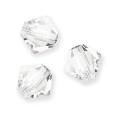 Reťaz z kónických kryštáľových korálkov Preciosa, 4 mm - Crystal