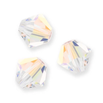 Reťaz z kónických kryštáľových korálkov Preciosa, 4 mm - Crystal AB