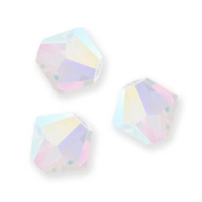 Reťaz z kónických kryštáľových korálkov Preciosa, 4 mm - Crystal AB2x