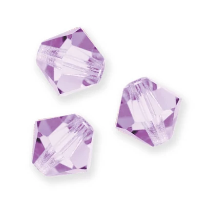 Reťaz z kónických kryštáľových korálkov Preciosa, 4 mm - Violet