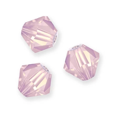 Reťaz z kónických kryštáľových korálkov Preciosa, 4 mm - Rose Opal