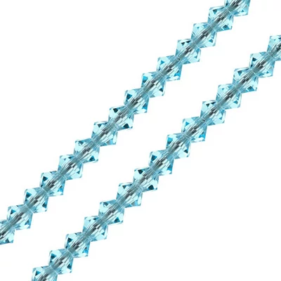 Reťaz z kónických kryštáľových korálkov Preciosa, 4 mm - Aqua Bohemica