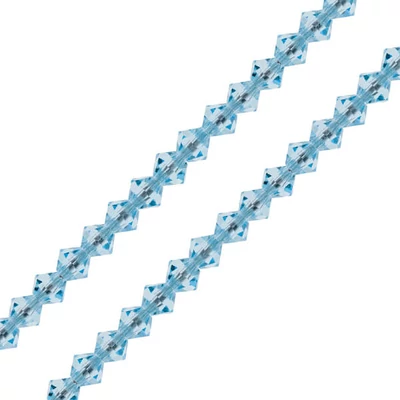 Reťaz z kónických kryštáľových korálkov Preciosa, 4 mm - Aqua