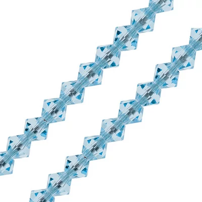 Reťaz z kónických kryštáľových korálkov Preciosa, 6 mm - Aqua