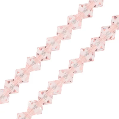 Reťaz z kónických kryštáľových korálkov Preciosa, 6 mm - Light Rose