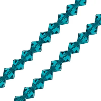 Reťaz z kónických kryštáľových korálkov Preciosa, 6 mm - Blue Zircon