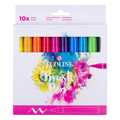 Sada akvarelových popisovačov Talens Ecoline Brush Pen - 10 ks, Primary