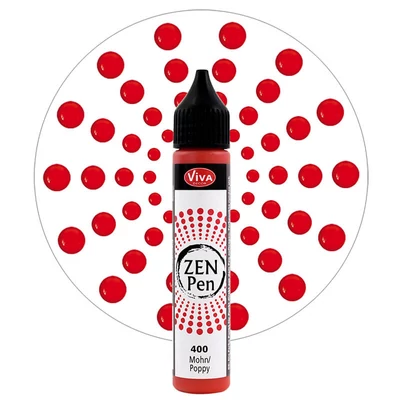 Bodkovacie pero Zen Pen, 28 ml - makovo červené
