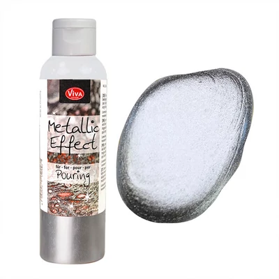 Farba Pouring Metallic Effect, 120 ml - strieborná