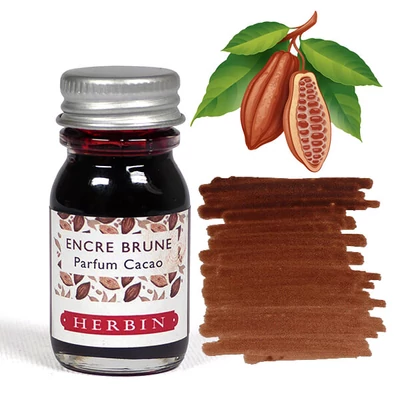 Atrament s vôňou, J. Herbin, 10 ml - hnedý atrament, vôňa kakaa