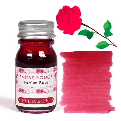 Atrament s vôňou, J. Herbin, 10 ml - červený atrament, vôňa ruže