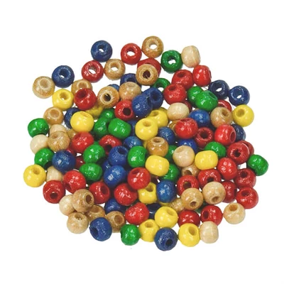 Drevené koráliky, 4 mm, 150 ks - 00, zmiešané