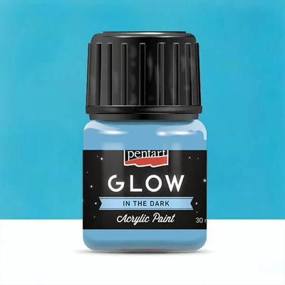Akrylová farba svietiaca v tme Pentart Glow, 30 ml - modrá