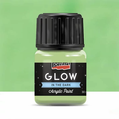 Akrylová farba svietiaca v tme Pentart Glow, 30 ml - zelená