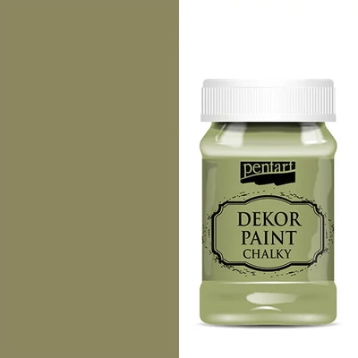 Kriedová farba Pentart Dekor Paint Chalky kriedová, 100 ml - olivová