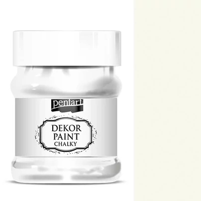 Kriedová farba Pentart Dekor Paint Chalky, 230 ml - biela