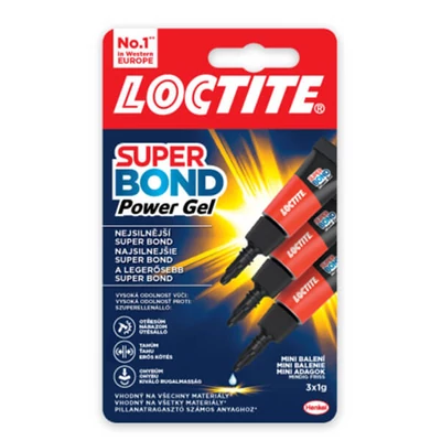 Loctite, sekundové lepidlo Super Bond Power Gel Mini Trio, 3x1 g