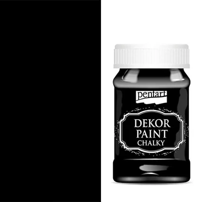 Kriedová farba Pentart Dekor Paint Chalky, čierna v 100 ml