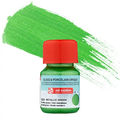 Farba na sklo a porcelán Art Creation, krycia, 30 ml - 8201 metallic green