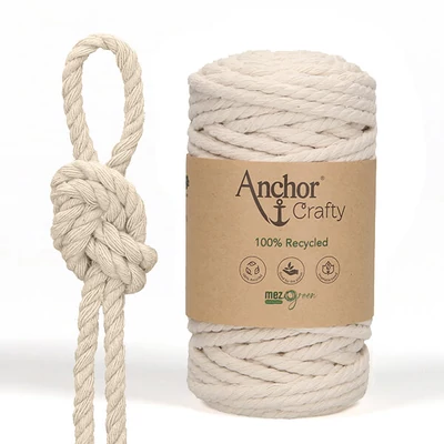 Macramé priadza, Anchor Crafty, česateľná, 5 mm - prírodná