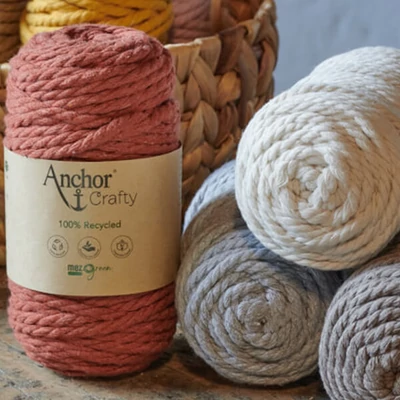 Macramé priadza, Anchor Crafty, česateľná, 5 mm - rôzne farby