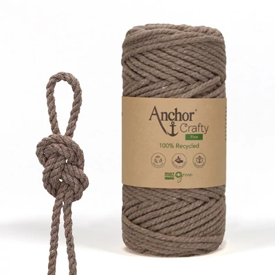 Macramé priadza, Anchor Crafty Fine, česateľná, 3 mm - škorica