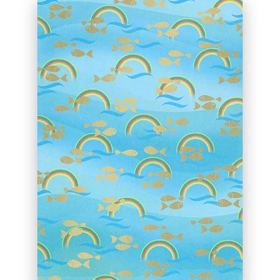 Priehľadný papier, A4 - dúhový, rybí, zlatý