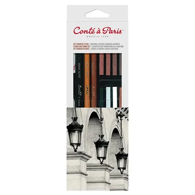 Sada ceruziek a pitt kried na kreslenie Conté – Sketching set, 18 ks
