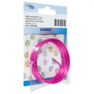 Hliníkový drôt, 2 mm, 2 m - pink