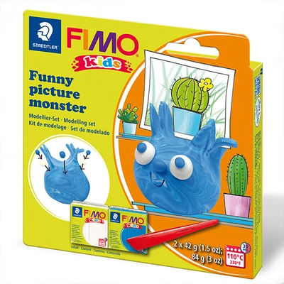 Sada modelovacej hmoty FIMO Kids, 2x42 g, 2x42 g - Funny picture monster, zábavný obrázok príšerky