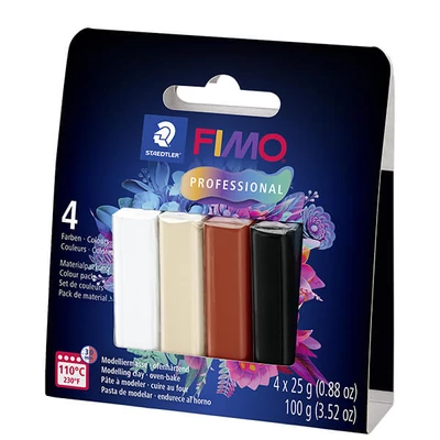 Sada modelovacích hmôt do rúry FIMO Professional Colour Pack, 4x25 g - Natural Colours