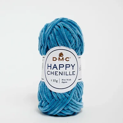 Amigurumi ženilková priadza DMC Happy Chenille, 15 g – 26, oceánovo modrá