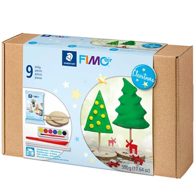 FIMO Air Basic Christmas Set, sada vianočných modelovacích hmôt, 500 g s doplnkami