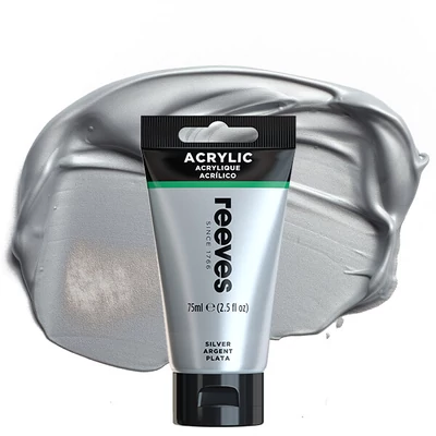 Akrylová farba Reeves, 75 ml - silver