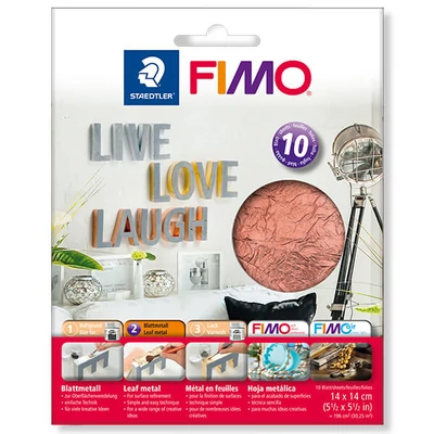 Dymová fólia FIMO, 14x14 cm - medená farba, 10 listov