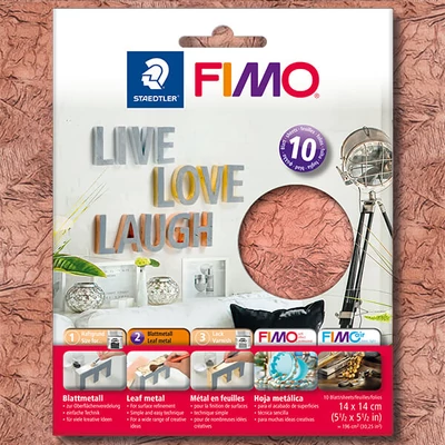 Dymová fólia FIMO, 14x14 cm - medená farba, 10 listov