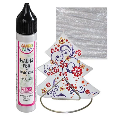 Pero na sviečku Candlepaint, 28 ml - strieborné
