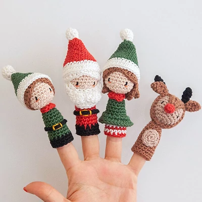 Háčkovacia sada, figúrka Anchor Creativa Amigurumi - Vianočné prstové bábky