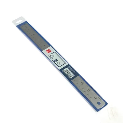 DELI oceľové pravítko - 30 cm, 12 inch