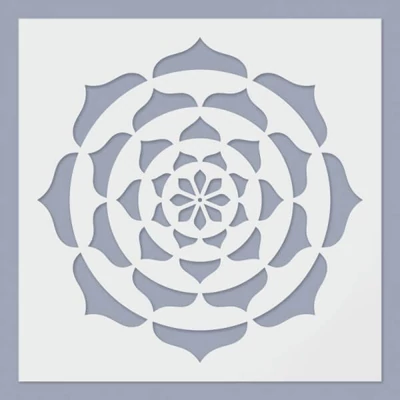 Šablóna, 24,5x24,5 cm - Mandala, lotos