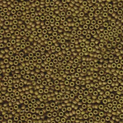 Miyuki japonské sklenené koráliky 11/0 - Matte Opaque Golden Olive Luster