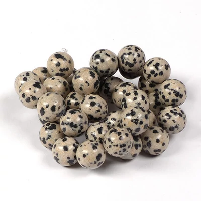 Minerálne koráliky - jaspis, dalmatín, 10 mm, 1 prameň