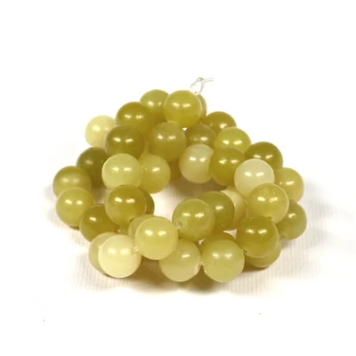 Minerálne koráliky - Olivovo zelený nefrit, 8 mm, 1 prameň