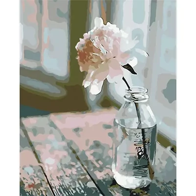 Číslovaná omaľovánka v sade, na napnutom plátne, 40x50 cm - Elegantná pivonka