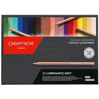 Sada farebných ceruziek Caran d'Ache Luminance 6901 - 20 ks, portrait