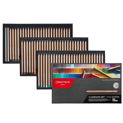 Sada farebných ceruziek Caran d&#039;Ache Luminance 6901 - 76 farieb, 78 ks + 2 ks Full Blender