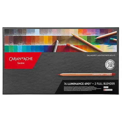 Sada farebných ceruziek Caran d'Ache Luminance 6901 - 76 farieb, 78 ks + 2 ks Full Blender
