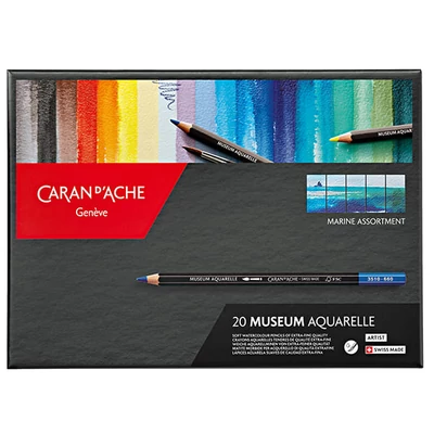 Sada akvarelových ceruziek Caran d&#039;Ache Museum - 20 ks, Marine